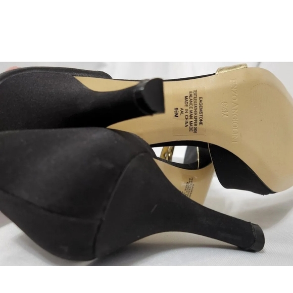 Enzo Angiolini‎ black gold two tone wrap around ankle and buckle. Size 9.5 - Picture 11 of 12